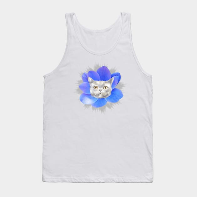 Grey Iris Kitty Tank Top by Mazzlo Shop